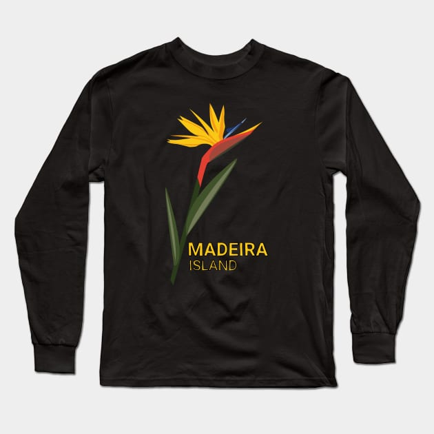 Madeira Island - Strelitzia / Estrelicia / Bird of Paradise Long Sleeve T-Shirt by Donaby